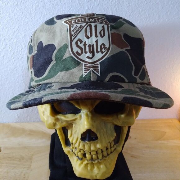 Vintage Heileman's Old Style Camouflage Trucker Hat - Picture 1 of 8